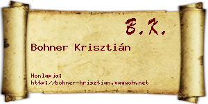 Bohner Krisztián névjegykártya