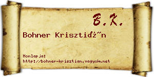 Bohner Krisztián névjegykártya